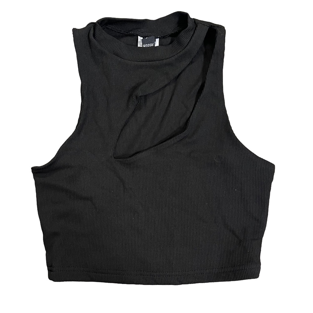 Windsor Black Sleeveless Crop Top
